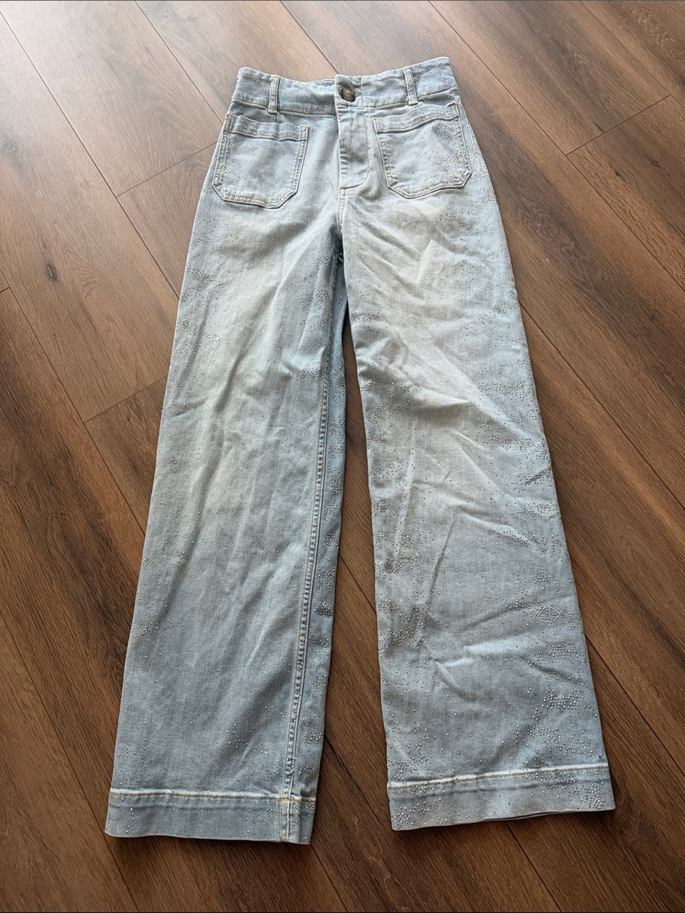 Anthropologie Maeve Collette Full Length Sparkle Jeans- size 26 - Picture 4 of 11
